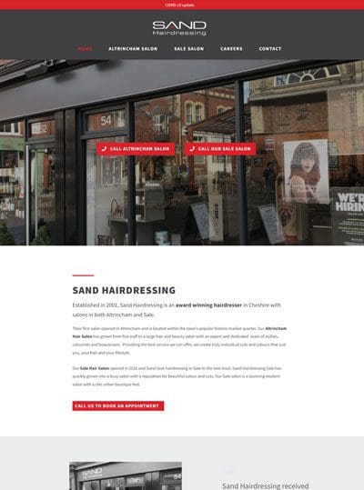 Sand Hairdressing Website