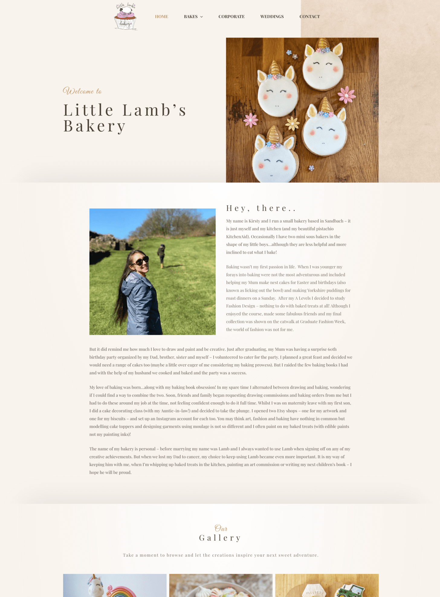 Little Lambs Bakery website