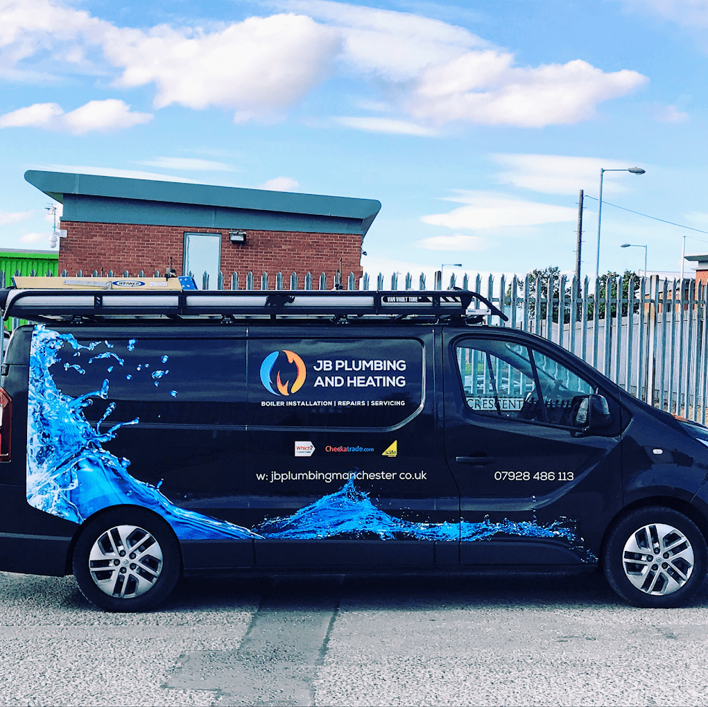 a black work van og JB Plumbing and Heating