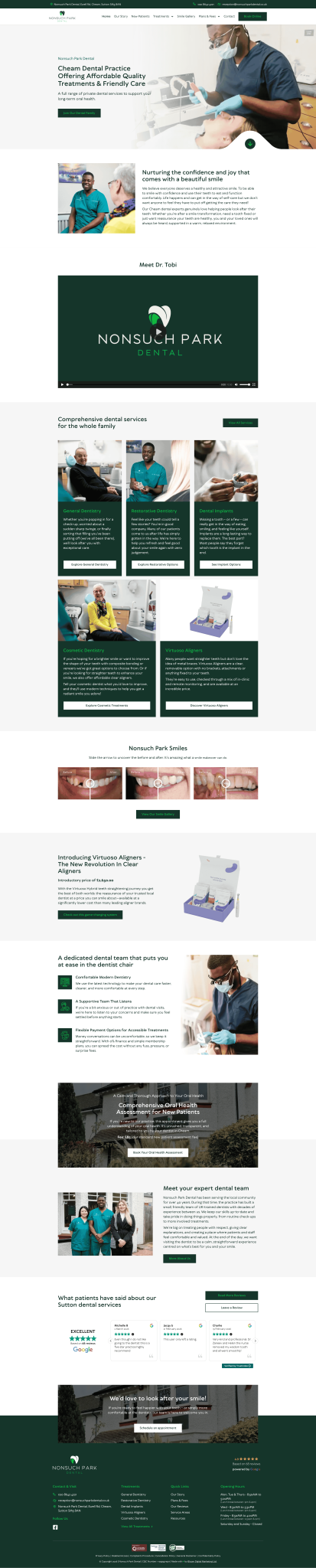 nonsuch park dental home page portfolio